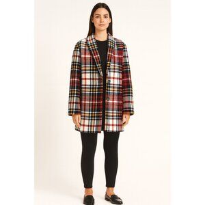 NWT 10 Crosby Derek Lam Plaid Cocoon Coat